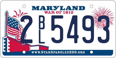 MD license plate 2BL5493