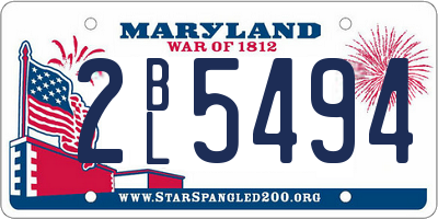 MD license plate 2BL5494