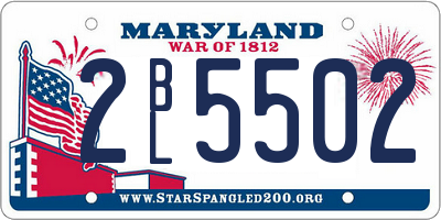 MD license plate 2BL5502
