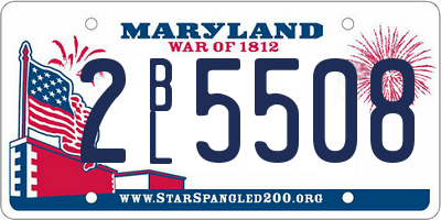 MD license plate 2BL5508