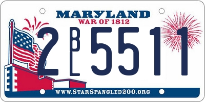 MD license plate 2BL5511