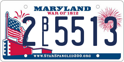 MD license plate 2BL5513