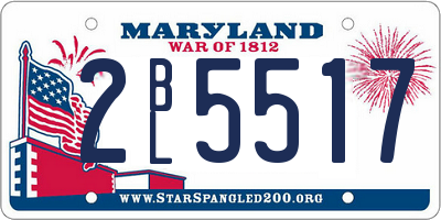 MD license plate 2BL5517