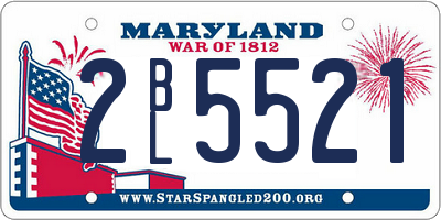 MD license plate 2BL5521