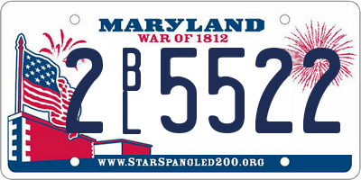 MD license plate 2BL5522