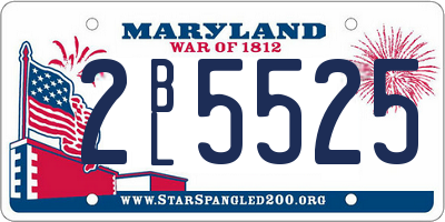 MD license plate 2BL5525