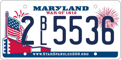 MD license plate 2BL5536