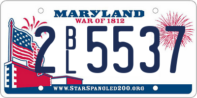 MD license plate 2BL5537