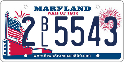 MD license plate 2BL5543