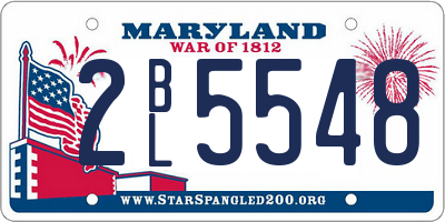 MD license plate 2BL5548