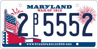 MD license plate 2BL5552
