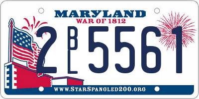 MD license plate 2BL5561