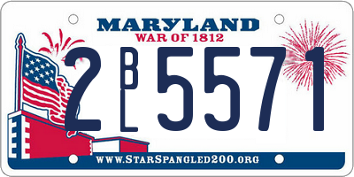 MD license plate 2BL5571