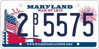 MD license plate 2BL5575