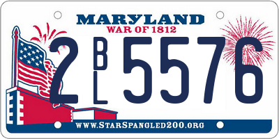 MD license plate 2BL5576