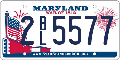 MD license plate 2BL5577