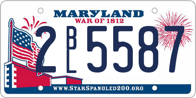 MD license plate 2BL5587