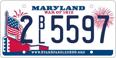 MD license plate 2BL5597