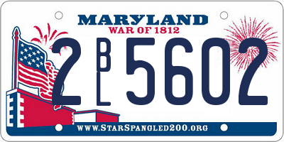 MD license plate 2BL5602
