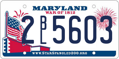 MD license plate 2BL5603