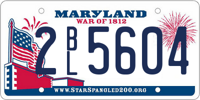 MD license plate 2BL5604