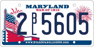 MD license plate 2BL5605