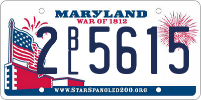 MD license plate 2BL5615