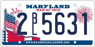 MD license plate 2BL5631