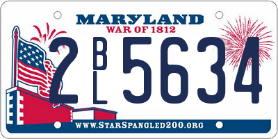 MD license plate 2BL5634