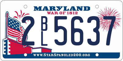 MD license plate 2BL5637