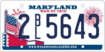 MD license plate 2BL5643