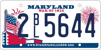 MD license plate 2BL5644