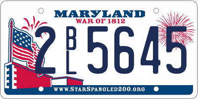 MD license plate 2BL5645
