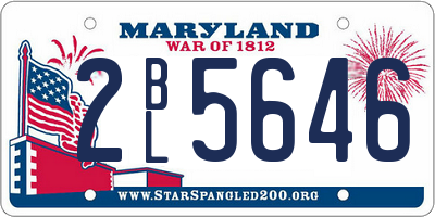 MD license plate 2BL5646
