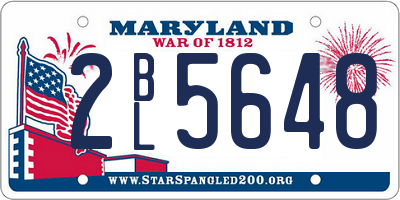 MD license plate 2BL5648
