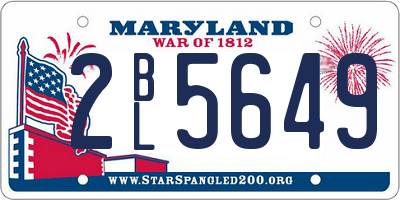 MD license plate 2BL5649