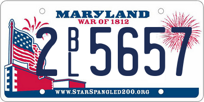 MD license plate 2BL5657