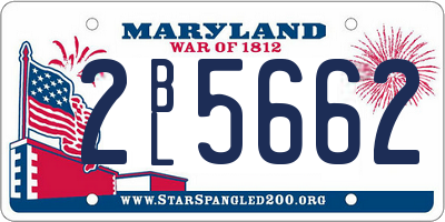 MD license plate 2BL5662