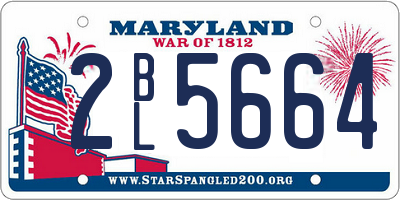 MD license plate 2BL5664