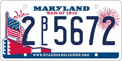 MD license plate 2BL5672