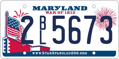 MD license plate 2BL5673