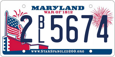 MD license plate 2BL5674