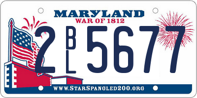 MD license plate 2BL5677