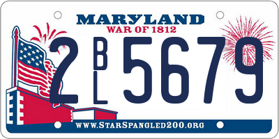 MD license plate 2BL5679