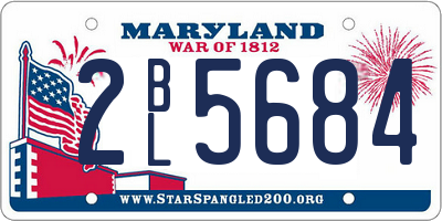 MD license plate 2BL5684