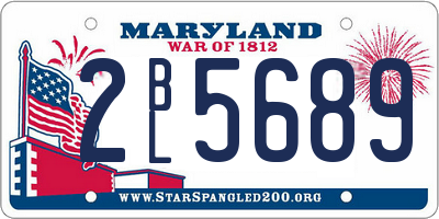 MD license plate 2BL5689