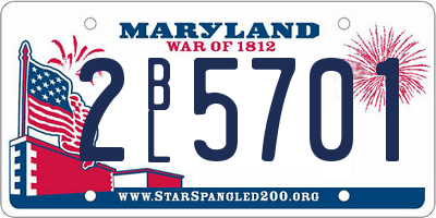 MD license plate 2BL5701