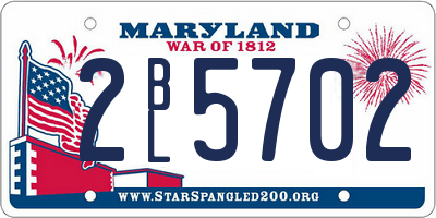 MD license plate 2BL5702