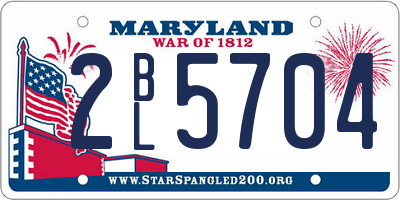 MD license plate 2BL5704