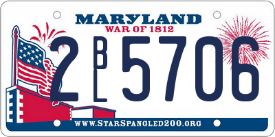 MD license plate 2BL5706